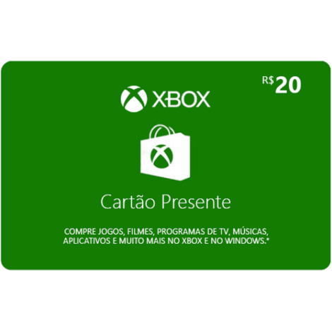 Cartão Presente Xbox Live Credits R$20